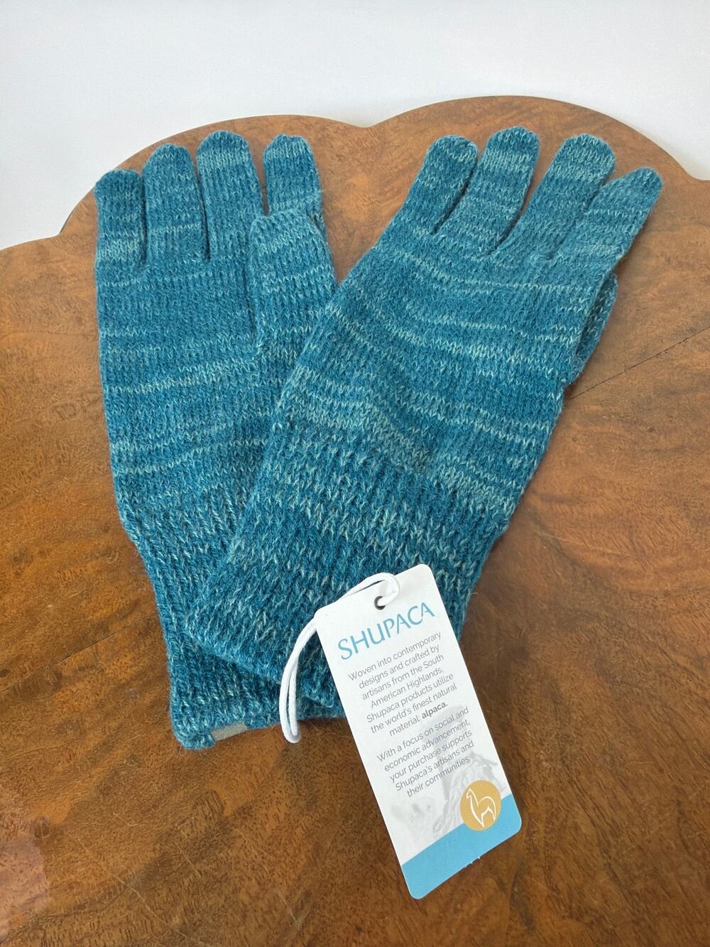 NWT Shupaca Alpaca Gloves / Handwarmers Handmade in Ecuador BLUE